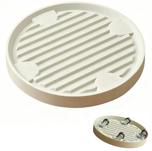 YULIAO Rullo per Piante per Esterni, Resistente Carrello per Piante, Rullo per Piante in Plastica, Base per Vaso Mobile Supporto Adatto a Una varietà di Ambienti Interni Ed Esterni (Beige)