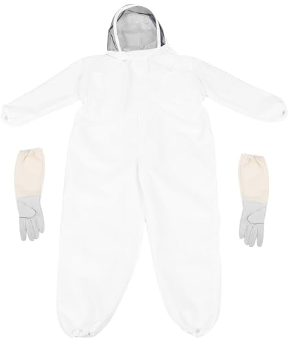 ROMISBABA Combinaison Apiculteur en Coton Épais Xl avec Moufles Inclus Tenue de Protection Intégrale Ventilée Anti-Piqûres Vêtement Apiculture Robuste et Respirant pour Apiculteurs
