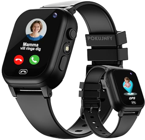 POKUJNFY Smartwatch Bambini GPS Chiama Telefono Contatti Chat SOS Giochi Modalità Classe Sveglia Torcia Impermeabile IP68 Digitale Orologio Smartwatch Bambini Bambino Bambina Regali