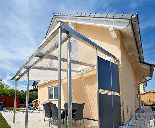 Terrassendach Terrassenüberdachung Carport Komplettset Acrylglas 16/96 Farblos Stegplatten Tiefe:6000mm|Breite:3090mm - Mehrere Maße verfügbar
