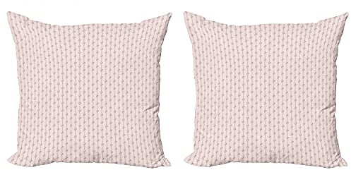 Ambesonne Valentine's Day Throw Pillow Cushion Cover Pack of 2, Endless Eternal Love Hand Drawn Hearts in Stripe Row Image, Zippered Double-Side Digital Print Decor, 24, Pale Pink and Black