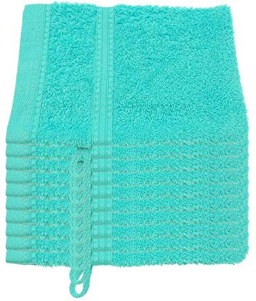 Julie Julsen Bio Waschhandschuh-Set 10 STK. 15x21 Türkis 100% Baumwolle Frotte 550g/m²