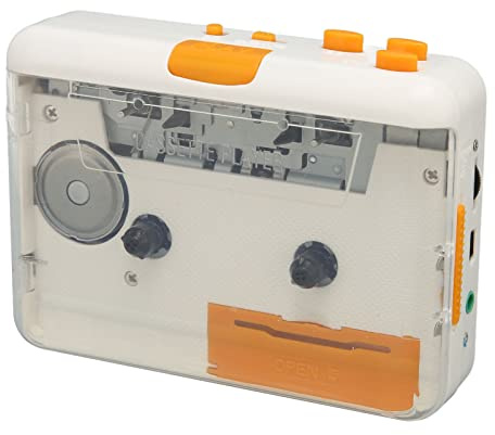Portable Cassette Player Recorder, USB Cassette Tape Player Captures MP3 Audio Music, Cassette to MP3 Converter with Earphone, Compatible with Laptops Computers