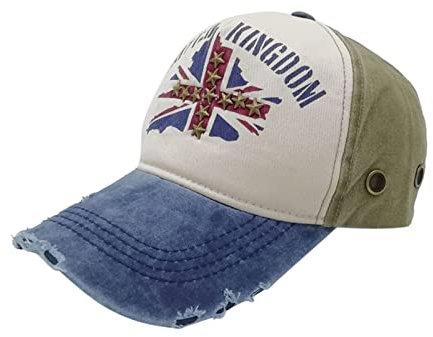 GNGR Baseball Cap England Britain Flag Verstellbare Vintage Kappe Herren Damen Basecap Aus Baumwolle Reine Farbe Unisex Snapback Caps Herren Rot