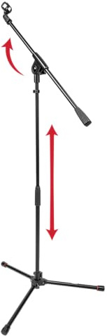 Gator Frameworks Lightweight Tripod Mic Stand with Single Section Boom, (GFW-MIC-1500)