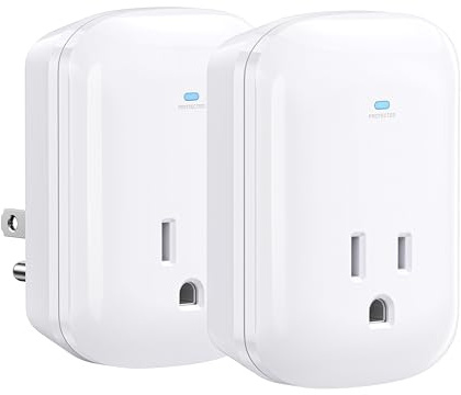 [ETL Listed] Cable Matters 2-Pack 1350 Joules Single Outlet Surge Protector for TV, PC, Xbox, PS5, Refrigerator, Treadmill, 15A/1875W, 500V Clamping Voltage Wall Surge Protector Outlet, White