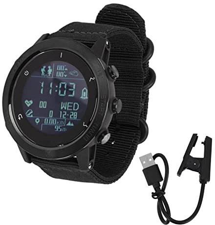Reloj Inteligente para Hombre - Deportivo y de Buceo Submarino Con GPS, Altímetro, Barómetro, Brújula, Funciones de Alarma - 10ATM a Prueba de Agua (Negro)