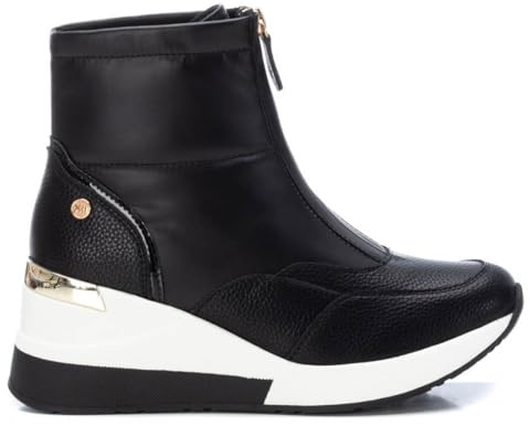 XTI Botines Deportivos con cuña Negro -Altura cuña 6cm-