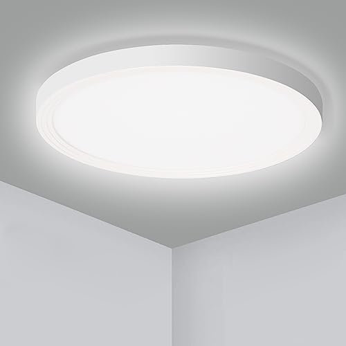 CHARYJOD Bathroom Lights Ceiling, 18W 1620lm 5000K Daylight White Led Ceiling Light for Bathroom,Kitchen Bedroom Living Room Hallway and More,Ceiling Lights 120W Equivalent Waterproof IP44, 9 inch