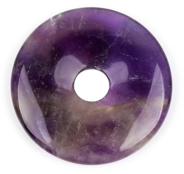GEM-Inside 40 mm naturlig dröm spets ametist kvarts ädelsten ring cirkel munkar pärlor för smyckestillverkning GUASHA skrapverktyg