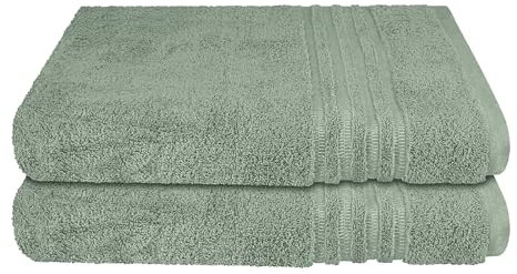 Schiesser Frottier Duschtuch Milano im 2er Set | 100% Baumwolle aus nachhaltiger Produktion | weich, saugstark, farbecht | 70x140cm | Hellgrün