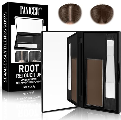 Ansatzpuder Root Cover Up, Haaransatz Puder, Haarpuder Haar Concealer, Haar Concealer zur Haarverdichtung für Frauen und Männer, Haarpuder für Ausbesserung der Wurzeln, 6.5g (Mittelbraun)