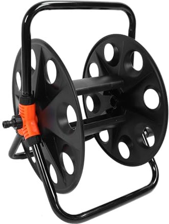 Water Hose Reel Heavy Duty Hose Reel Cart Organizer for 50m Water Hose,Portable Premium Iron and ABS Construction, Professional Garden Tool, Wall Mounted