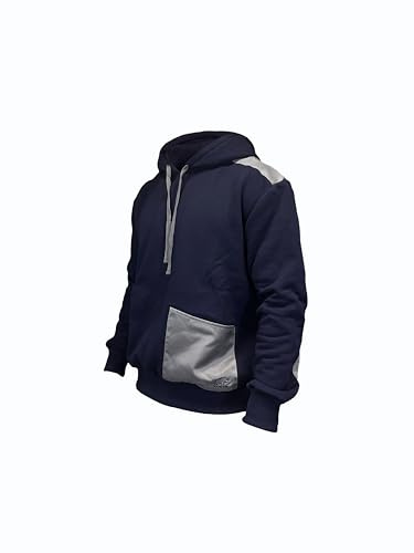 Tacan Sweat à Capuche Workwear Bleu Marine- Pull de Travail Homme - Vetement de Chantier - Pull à Capuche avec Poche Scratch (FR/ES, Alpha/Lettres, L, Taille Normale, Taille Normale, Bleu Marine)