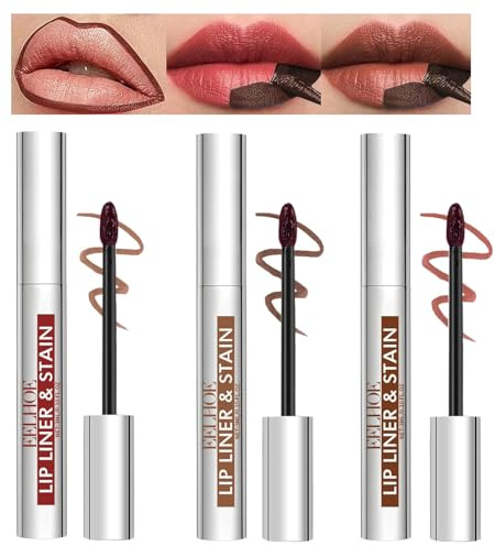 Pakivs 3Pcs Peel Off Lip Liner Fleck,Langlebiger Tattoo Lipliner,Wasserdichter Peel Off Matte Finish Lippenfleck,Lip Liner Tattoo Hochpigmentierter Lipgloss für Frauen