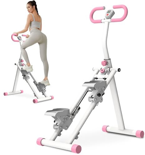 Stair Stepper for Home-Upgrade Vertical Climber Workout Machine for Full-Body Exercise Climber Fitness Equipment with Stable Frame Adjustable Handlebar-Pink