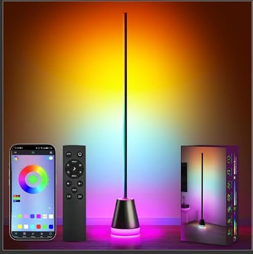 Keepsmile intelligente corner light,lampadaire sur pied salon avec APP et télécommande,sunset lamp avec synchronisation musicale et 16 millions de couleurs,lampadaire LED pour la chambre