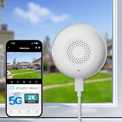 volmees Telecamera a cupola 2K, WiFi 5G e 2,4 GHz, per la sicurezza domestica, con visione notturna a colori, rilevamento uomo/movimento, avvisi in tempo reale, audio a 2 vie, registrazione 24/7