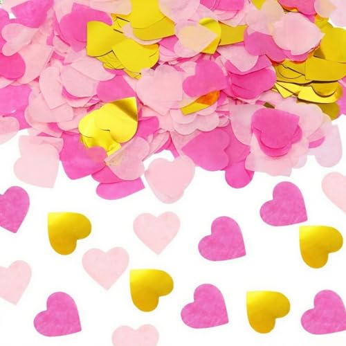 13000 Unidades Confetis de Papel,Confeti Biodegradabl,Confeti en Forma de Corazón,para Detalles y Regalos Bodas,Comuniones,Mesa Círculo de Fiesta,Decoración de Ffiesta de Cumpleaños