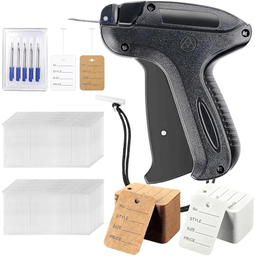 wohot Pistola Etiquetadora Ropa Etiquetas Precio, Pistola Etiquetas Ropa+300 Etiquetas Precio+2000 Hilos Estándar+5 Agujas de Repuesto