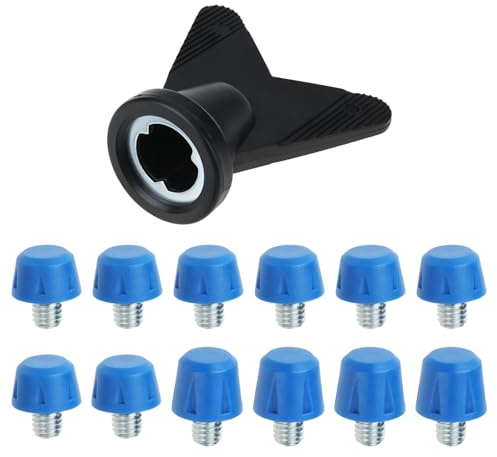 OTOTEC 12Pcs M6 Football Shoe Spikes with Installer for Football Boots Sports Shoes Training (8mm 10mm)