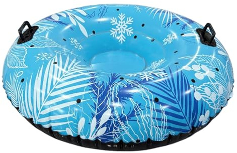 Snowtube 102 cm – Slitta da neve gonfiabile per bambini e adulti, con fondo rigido antiscivolo, slitta scorrevole per divertimento in inverno, per attività in famiglia come lo sci (blu)