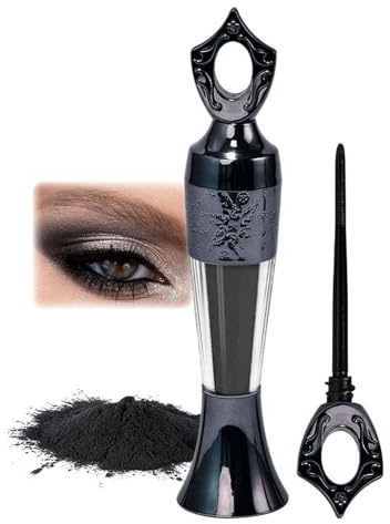 Kohl Eyeliner Polvere, Eyeliner Polvere Nera Impermeabile, Linee per Occhi Smokey, Eyeliner Gotico Altamente Pigmentato Trucco Occhi, Polvere per Occhi Di Lunga Durata e Diluente per Festa, Halloween