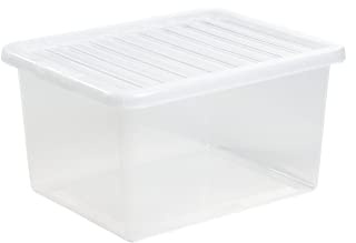 Wham Storage Pack of 1-37 Litre Crystal Plastic Storage Boxes with Lids