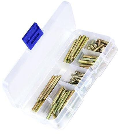 110 Piezas Tornillo de Espiga,M4 Tornillo de doble punta Tornillo Hierro Galvanizado Perno Conector para muebles de carpintería