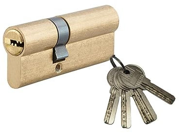 THIRARD - Cylindre de serrure à double entrée Tiger 6, 30x60mm, laiton, anti-arrachement, anti-perçage, 5 clés