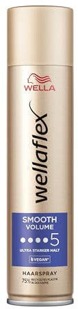 Wellaflex Haarspray Smooth Volume | Volumen-Spray für 48h ultra starken Halt | vegane, kopfhautschonende Formel | volleres Haar ohne klebrige Rückstände | mit UV-Schutz | Haltegrad 5 | 250 ml