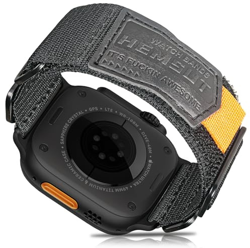Kompatibel med Apple Watch Band, superrobust sportrem i nylon med vävd ögla design för iWatch 38 40 41 42 44 45 49 mm, tufft ersättningsband för serien Ultra 9/8/7/6/5/4/3/2/1/SE män kvinnor, 42mm