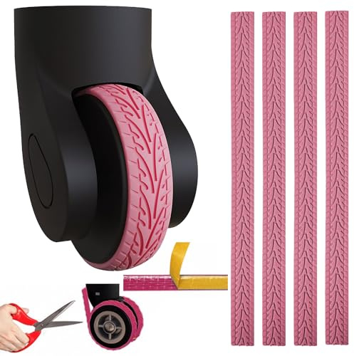 Kakveiai 4 Piezas Protector de Ruedas de Equipaje, Cubierta de Rueda de Equipaje Gel de Sílice, Antideslizante Antiruido, Cubierta de Rueda de Equipaje Aplicar a Ruedas Giratorias, Rueda de Maleta