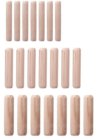 SYF-UN 21 Pcs Assorted Wooden Dowels M6 M8 M10 Hard Wood Grooved Plugs Furniture Woodwork Grooved Fluted Pin Craft 6mm 8mm 10mm