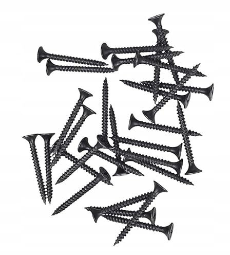 Tornillos de montaje rápido, rosca fina, tornillos para paneles de yeso, con rosca fina, tornillos negros para placas de yeso, tornillos rápidos (200, 3,5 x 25 mm)