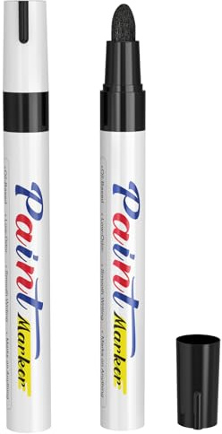 MaxGear Black Paint Pens, 2 Pack Oil-Based Permanent Paint Markers