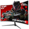 CRUA 27 Inch Curved Gaming Monitor 180Hz 1ms FHD 1080P Computer Monitor FreeSync|1800R|99% sRGB|HDR|Low Blue Light|HDMI DP Ports|VESA Mount