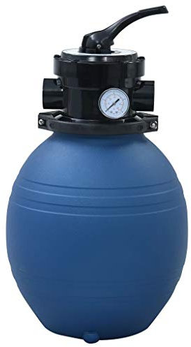 Somanki Filtro de Arena Piscina con válvula de 4 Posiciones, Depuradora Piscina, Depuradora Arena, Arena para Depuradora Piscina, Filtro De Arena para Piscina, Azul 300 mm