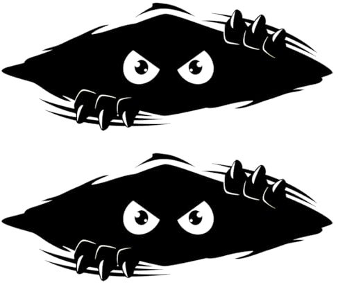 JEYORZY 2 Stück Lustige Monster Aufkleber Autoaufkleber, 3D Peeking Monster Cartoon Auto Aufkleber, Laptops Voyeurismus Augen Aufkleber für Auto Autofenster Stoßstange Laptop Motorrad