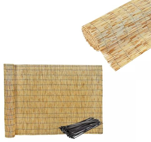 Cl?ture en Bambou, Brise-Vue 50cm-165cm, Rouleaux De Cl?ture Naturels, Rouleaux De Stores Naturels pour Jardin, Balcon, Patio, Fenêtre, Extérieur, Intérieur