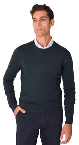 Ciabalù Maglione Uomo Lana e Cashmere Invernale Girocollo Pullover Sottogiacca Slim Fit (IT, Testo, L, Regular, Regular, Petrolio)