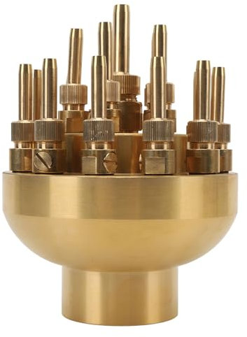 Buse de Fontaine Réglable en Laiton, Débit D'eau 10 M³/h, 2,6'' DN50 3 Couches 17 Arroseurs, pour Fontaines Extérieures de Jardin, étangs avec Boule de Cristal