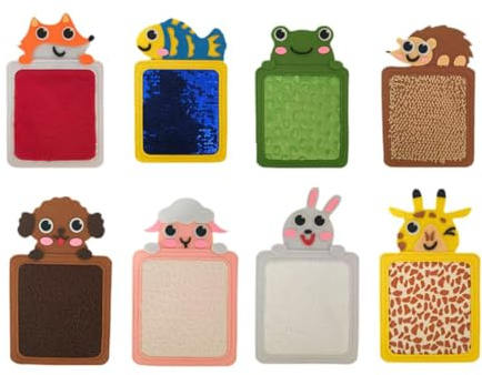 CoudarTitie 8 Tappetini Sensoriali, Pannelli Sensoriali Assortiti a Tema Animale, Educativi per Bambini, Ragazzi E Ragazze, per La Stanza Sensoriale dei Bambini.