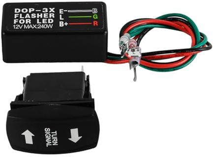 POFET Interrupteur à bascule pour clignotant - Lumière verte - Compatible avec ATV, UTV, camping-car, SUV, pick-up, tracteur, bateau, moto