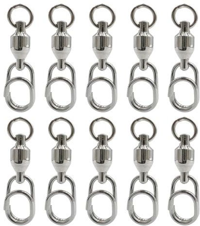 YUXITA Kugellager-Wirbel mit geschweißten Ringen, hochfeste Stähle, Angelwirbel, 10 Stück