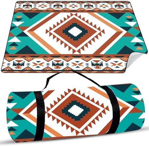 MAISITOO Manta Picnic Impermeable 200x200cm - Esterilla Plegable Grande con Base Aislante y Asa, Alfombra Exterior para Playa, Jardín, Camping, Familia y Actividades al Aire Libre