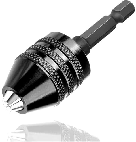 TICFOX Mandrino a Chiusura Rapida Autoserrante, Mandrino portapunte senza chiave da 0,3-6,5 mm Adattatore convertitore a cambio rapido con attacco esagonale da 1/4 per Cacciavite