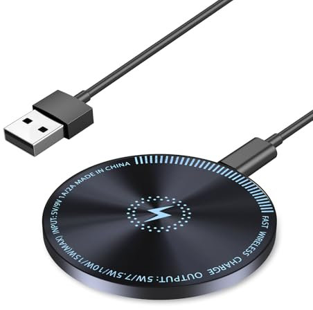 Apple Chargeur MogSafe,iPhone Rapide Chargeur magnétique 15W, Induction Compatible avec iPhone 14/14 Plus/14 Pro/14 Pro Max/15/16/13/12/11/X/XS/SE/XR/AirPods Pro 2