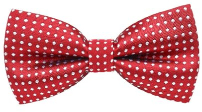 mophrati Papillon formale a pois per ragazze e ragazzi Papillon pre-annodato a pois riutilizzabile e facile da pulire Clip regolabili per ragazzi, Rosso