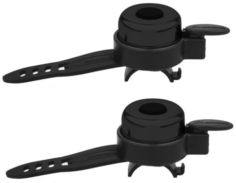 HONMEET 2pcs Sonnette Pratique pour Vélo et Skateboard Garçon et Filles en Plastique Noir, Cloche Amovible et Sonore, Accessoire pour Trottinette et Vélo